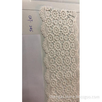 Multiple Round Flowers Trims Polyester Embroider Fabric